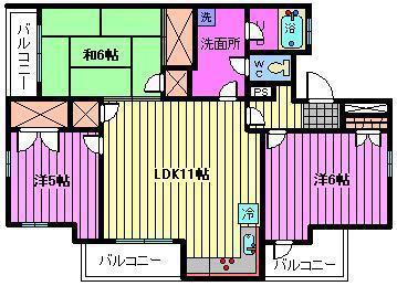 エクセルハイム常盤(3LDK/2階)の間取り写真