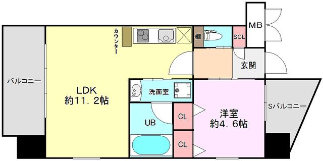 プレジオ十三(1LDK/2階)の間取り写真