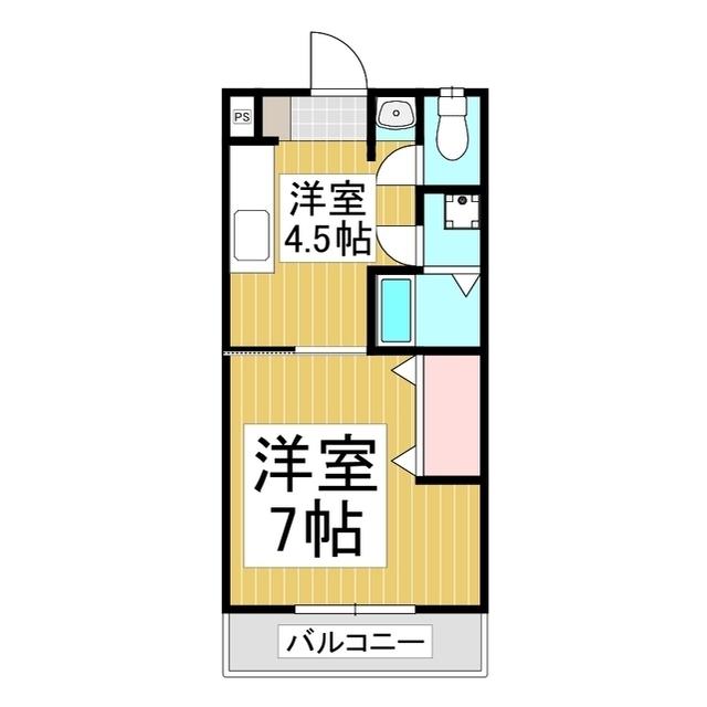 グリーンハイツI(1DK/2階)の間取り写真