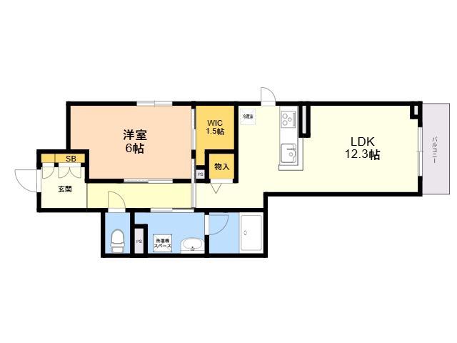 プレミアス大濠(1LDK/2階)の間取り写真