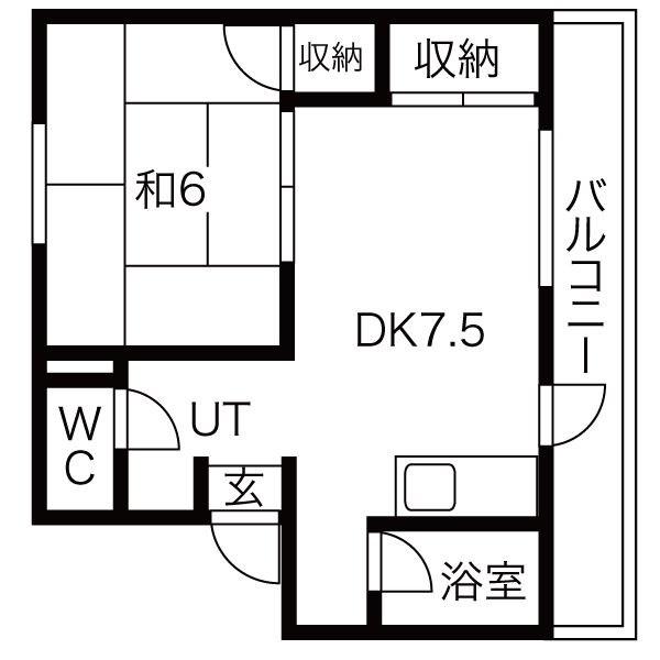 ミストラル土山(1DK/2階)の間取り写真
