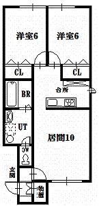 アンジェ317(2LDK/1階)の間取り写真