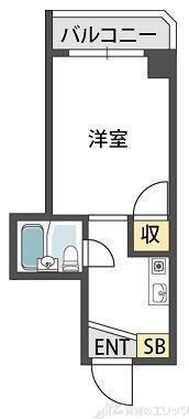 ハッピーハイム(1K/3階)の間取り写真