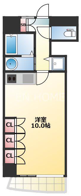 グランデール(ワンルーム/3階)の間取り写真