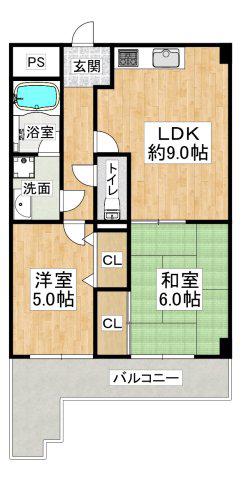ルミエール星ヶ丘(2LDK/3階)の間取り写真