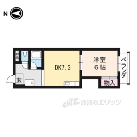 グラード吉祥院(1DK/4階)の間取り写真