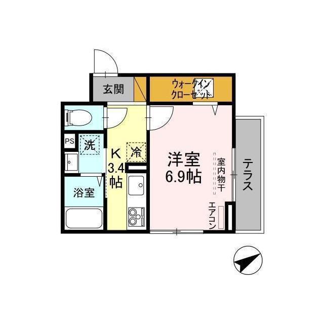 SOARIS(1K/1階)の間取り写真