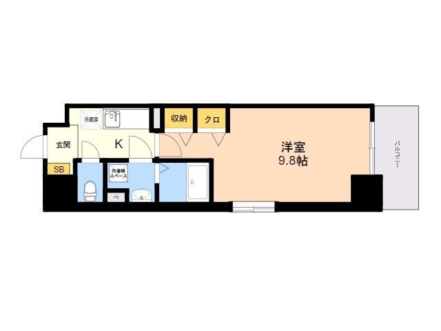 FLレジデンス1(1K/3階)の間取り写真