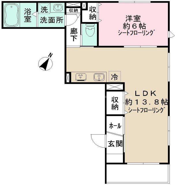 NIDO LARGO(1LDK/1階)の間取り写真