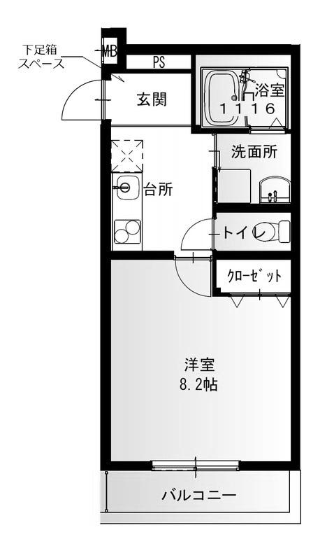 フジパレス尼崎三反田III番館(1K/2階)の間取り写真