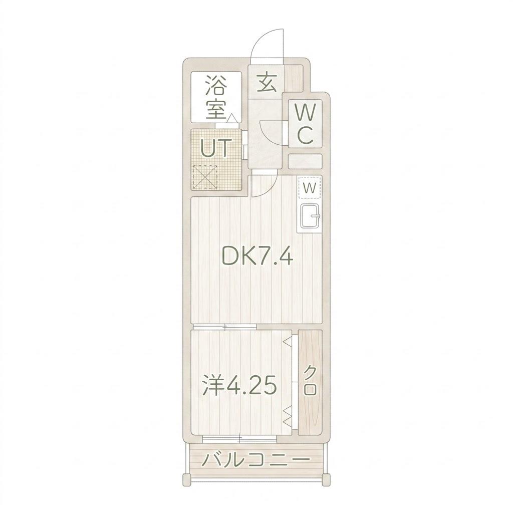 パークス住之江(1DK/3階)の間取り写真