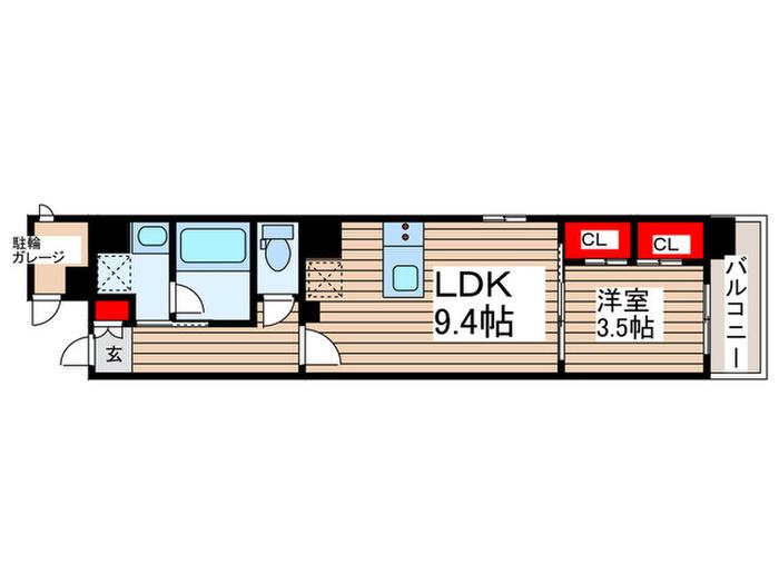 D´S VARIE三ノ輪レジデンス(1LDK/2階)の間取り写真