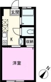 サンライズ春日部(1K/2階)の間取り写真