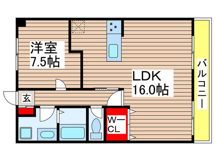 メゾン高栄A(1LDK/1階)の間取り写真