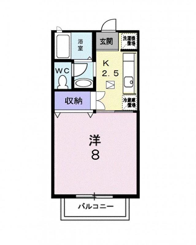 ピュシス(1K/2階)の間取り写真