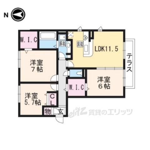 WEMBLEYLUZAZUL(3LDK/1階)の間取り写真