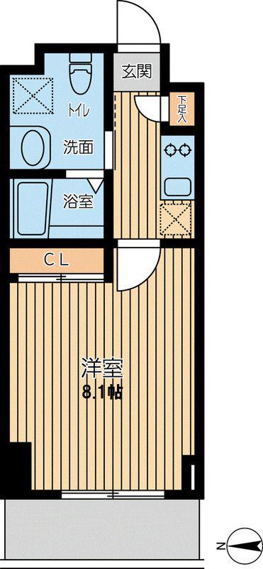 S-FORT小田原栄町(1K/5階)の間取り写真