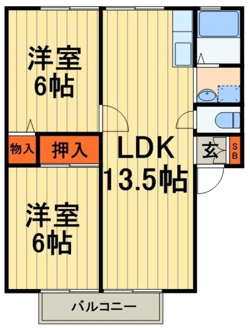 ルミエール(2LDK/2階)の間取り写真