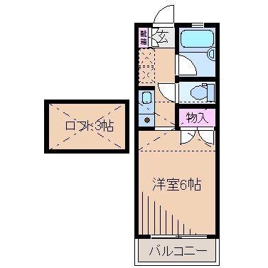 DMハイツ樽町(ワンルーム/2階)の間取り写真