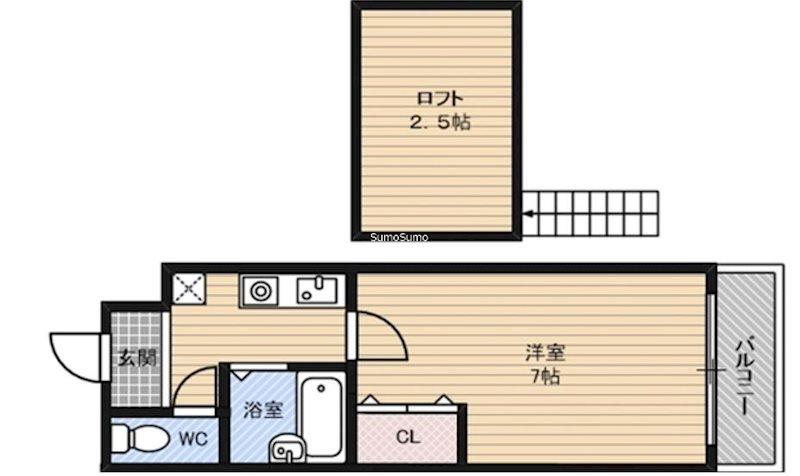 レスポワル新町(1K/5階)の間取り写真