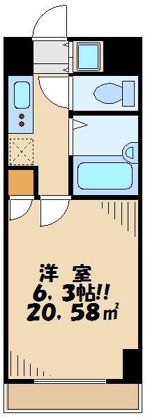 ルーブル蒲田南参番館(1K/5階)の間取り写真