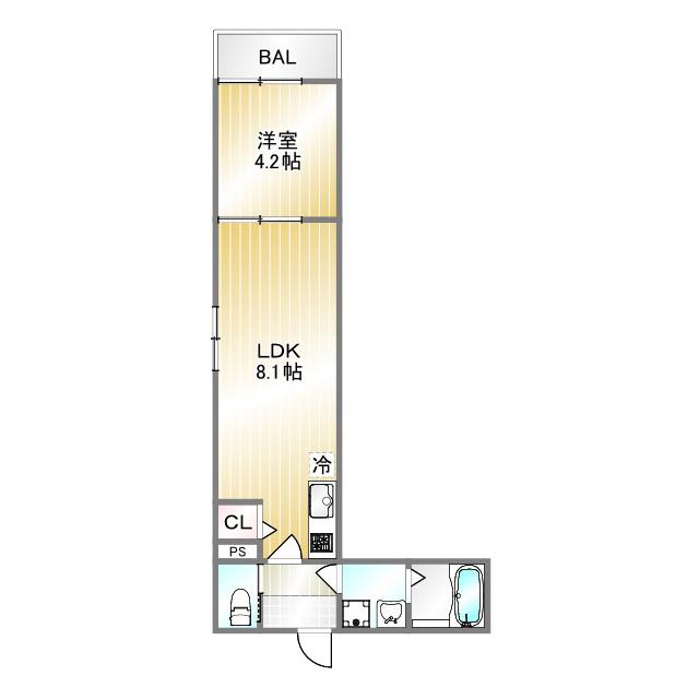 KOBE MKC(1LDK/1階)の間取り写真