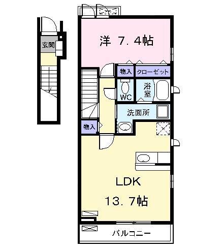 LEMONE(1LDK/2階)の間取り写真