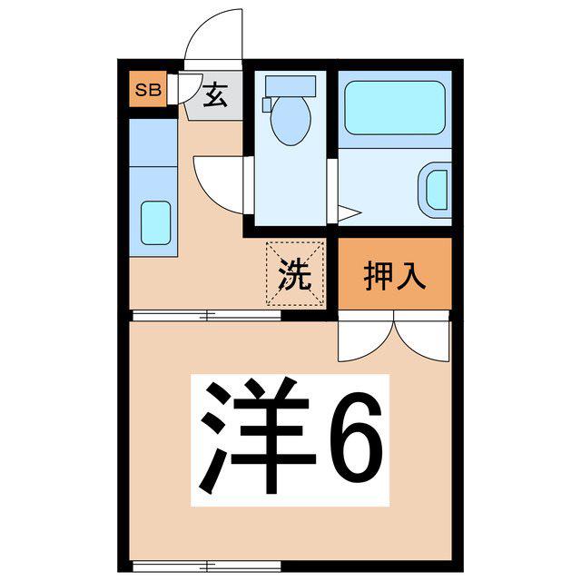 PRIME岩窪(1K/1階)の間取り写真