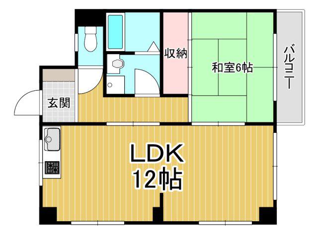村上マンション(1LDK/3階)の間取り写真