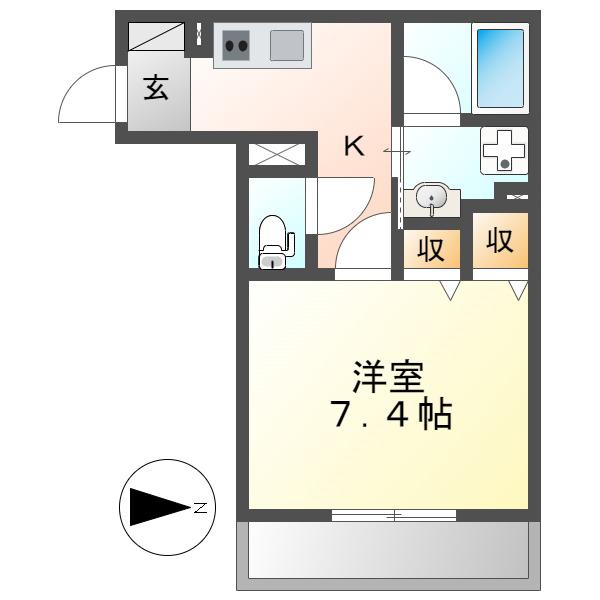 PHOENIX (1K/1階)の間取り写真