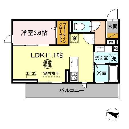 FELICIDADE(1LDK/3階)の間取り写真