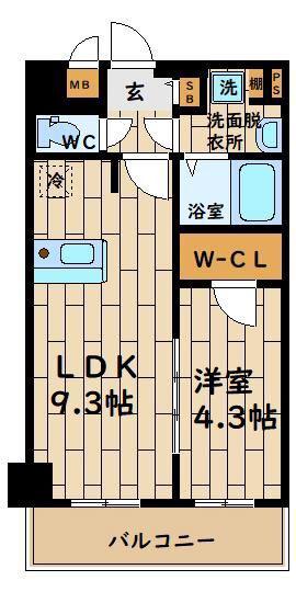 ORIENT COURT OWADAII(1LDK/4階)の間取り写真