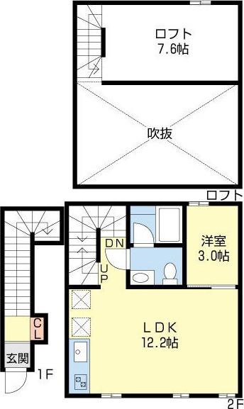 コレクション御器所(1LDK/2階)の間取り写真