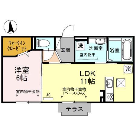 REGLUS(1LDK/1階)の間取り写真