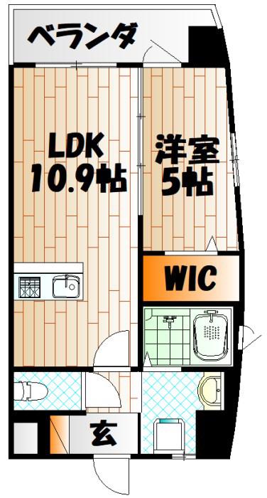 Tパーク歯大前(1LDK/7階)の間取り写真