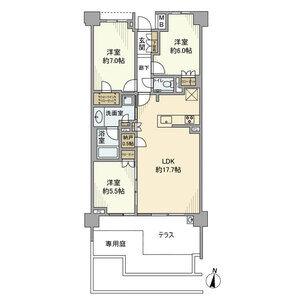 プラウド瑞穂岳見町(3LDK/2階)の間取り写真