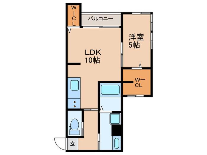 MESA VERDE 太秦(1LDK/2階)の間取り写真