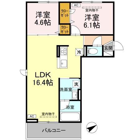 CASA MOLTI(2LDK/2階)の間取り写真