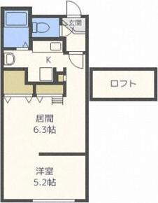 MODULOR中島公園2ND(1LDK/1階)の間取り写真