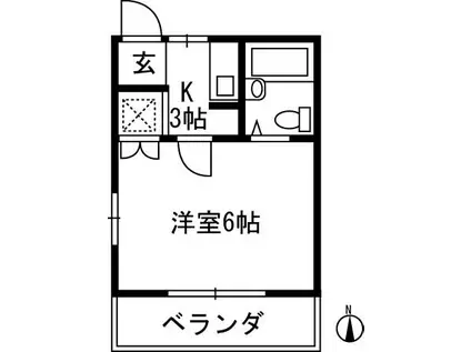 モンパレス前橋 2号棟(1K/2階)の間取り写真