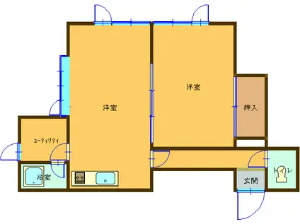 山内ビル(3LDK/4階)の間取り写真