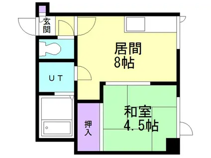 コーポ北栄(1DK/2階)の間取り写真