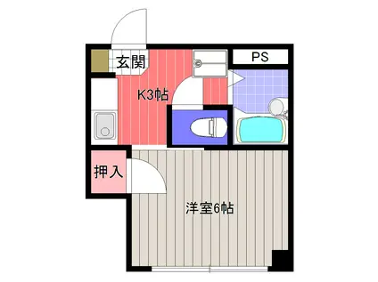 プラザ一福(1K/1階)の間取り写真