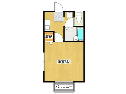 コーポU(1K/2階)の間取り写真