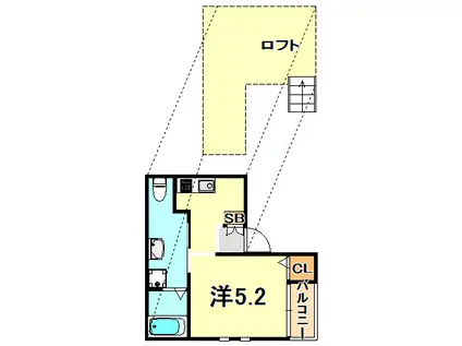 スムーノ垂水山手(ワンルーム/2階)の間取り写真