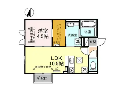 BLOOM(1LDK/1階)の間取り写真