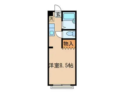 ハイツ千代(ワンルーム/2階)の間取り写真