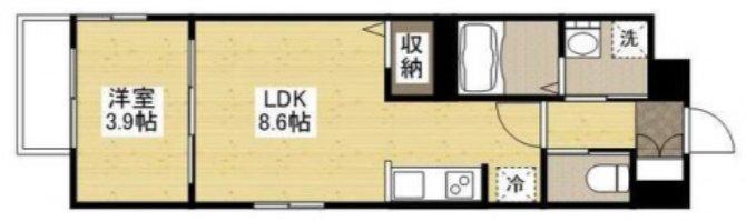 月光江波東参番館(1LDK/2階)の間取り写真