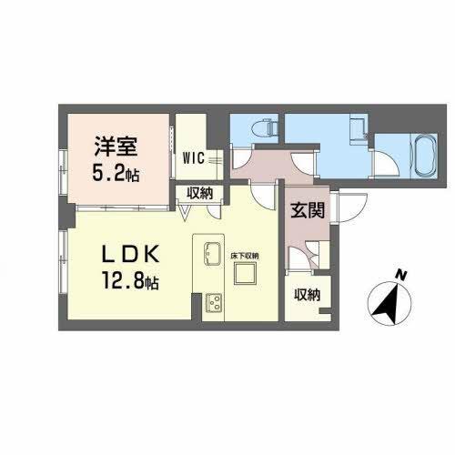 シャーメゾン MIRAI(1LDK/1階)の間取り写真