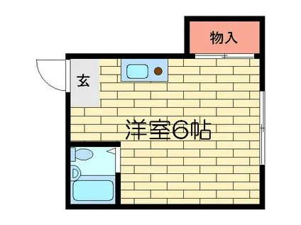 瓜破ハイツ(ワンルーム/2階)の間取り写真